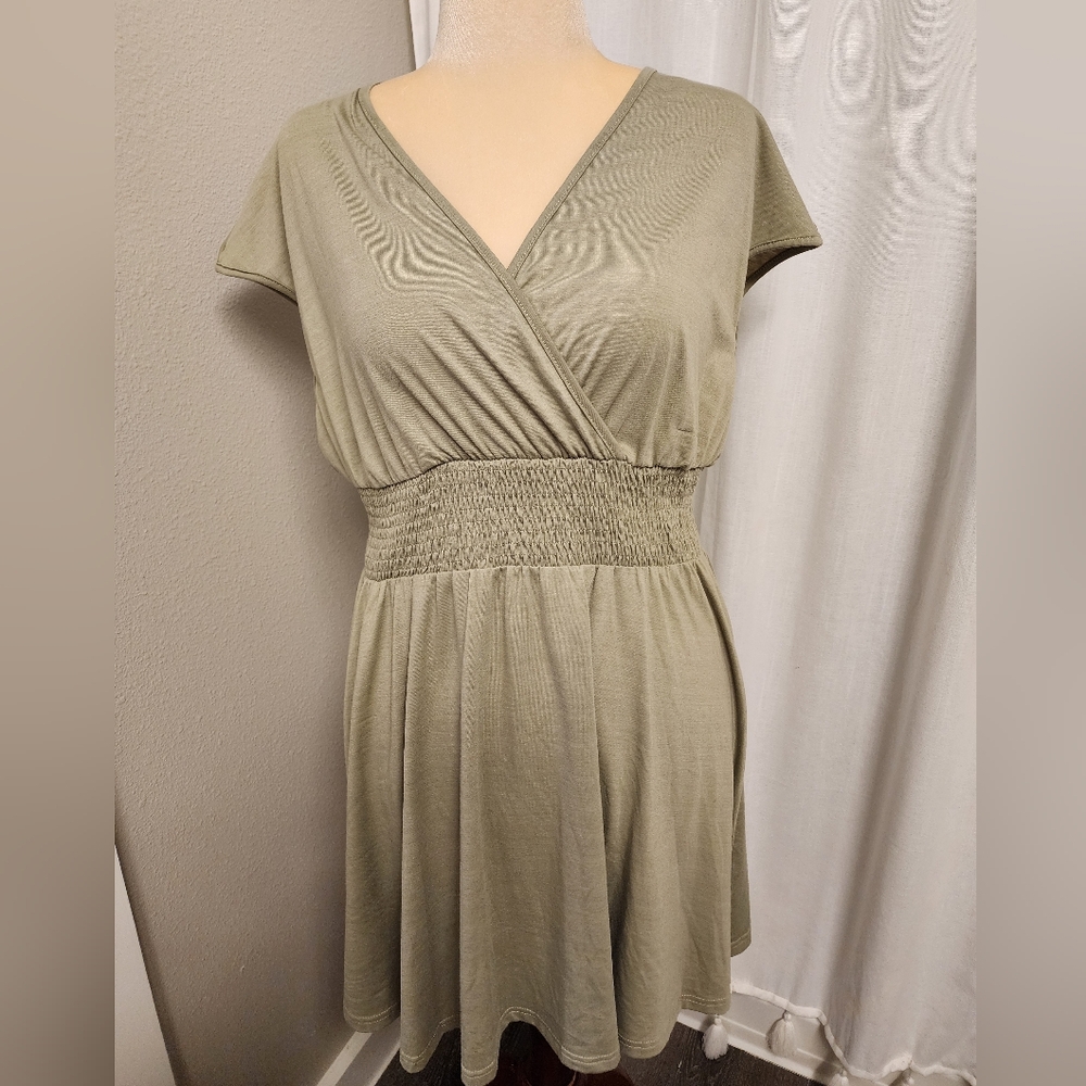 Cute Ans Comfy  Olive Green Dress